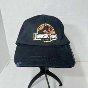 Jurassic Park Universal Studios Distressed Adult Baseball Cap Hat Adjust Black